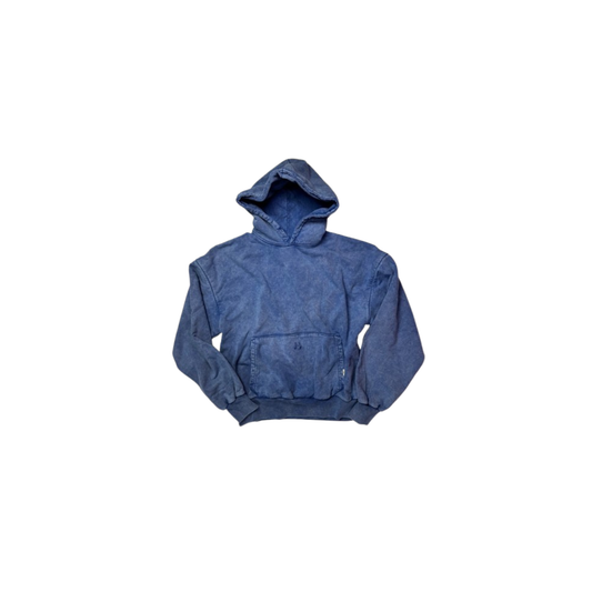 Felpa con cappuccio in denim blu MO Interchangeable, design modulare unisex